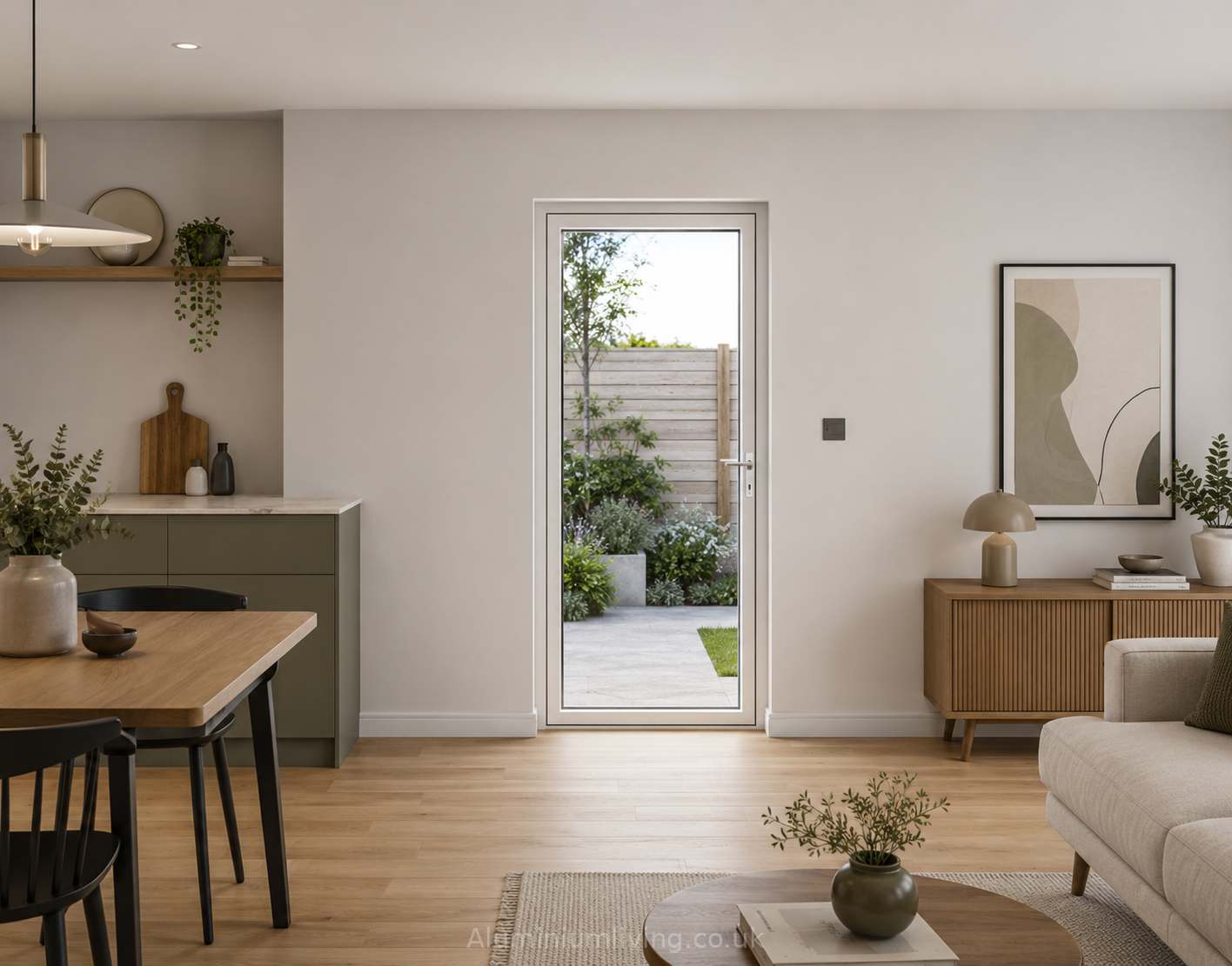 Single White Aluminium Door
