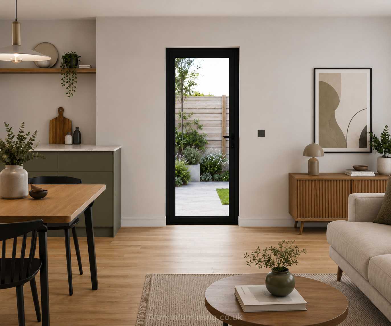 Single Black Aluminium Door