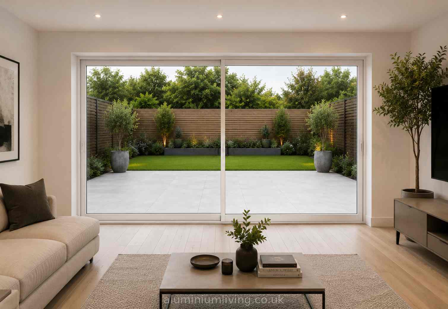2 Panel White Sliding Door