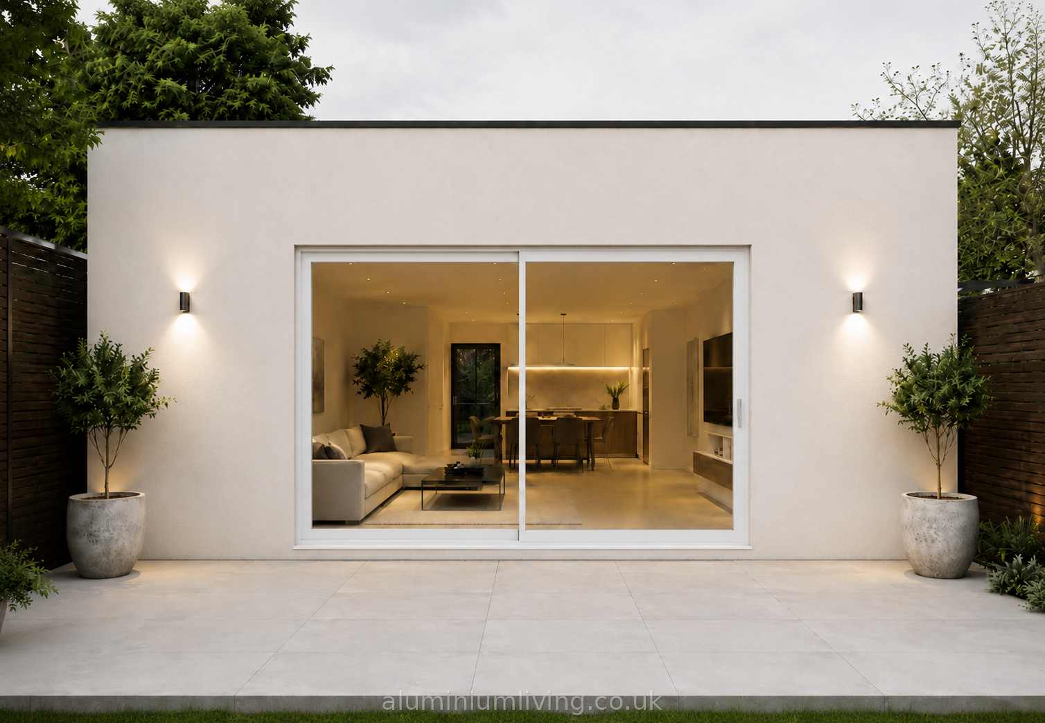 2 Panel White Sliding Door