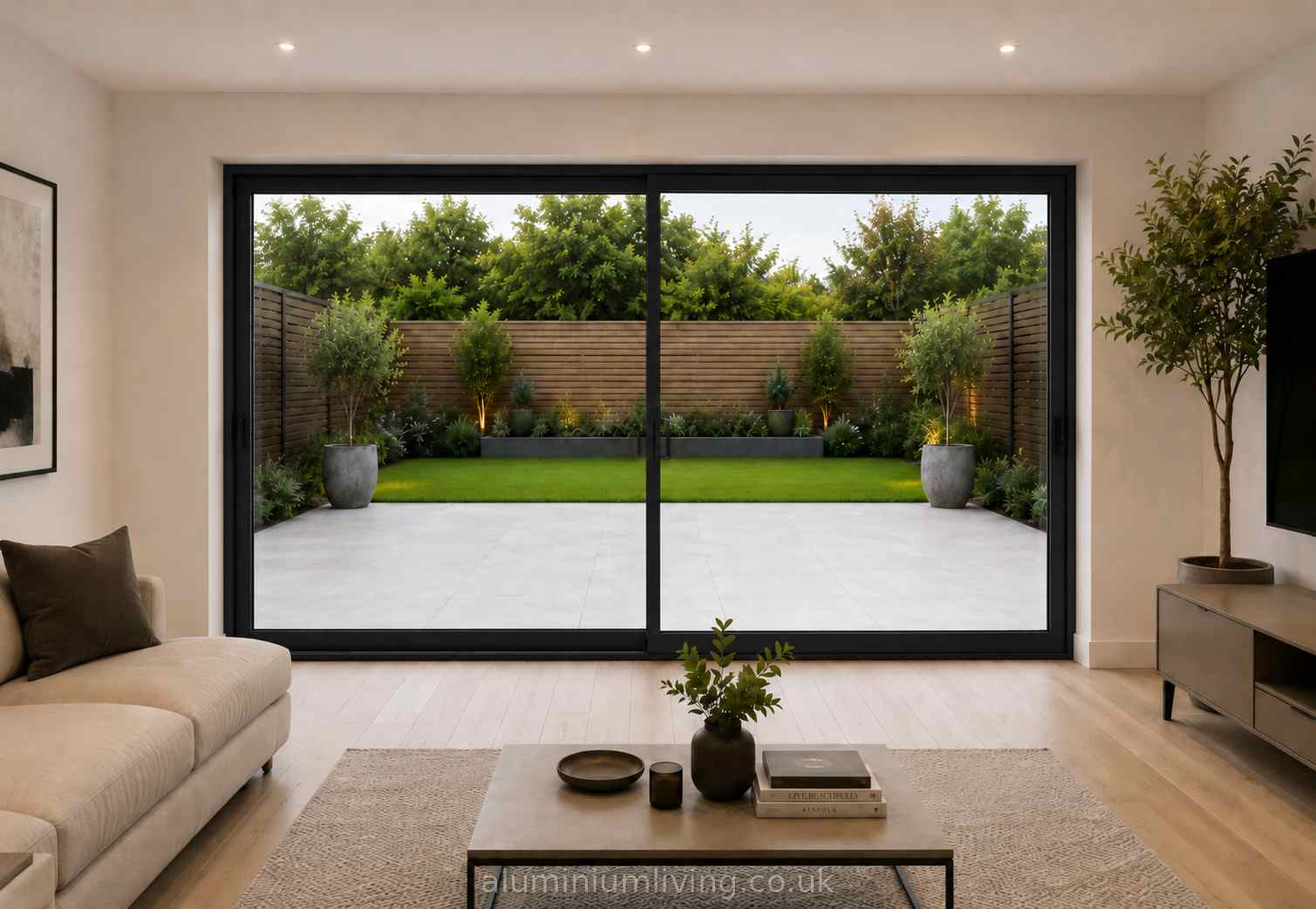 2 Panel Black Sliding Door