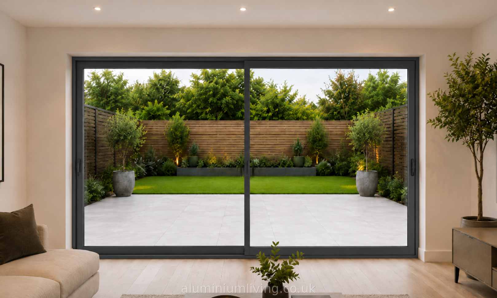 2 Panel Anthracite Grey Sliding Door