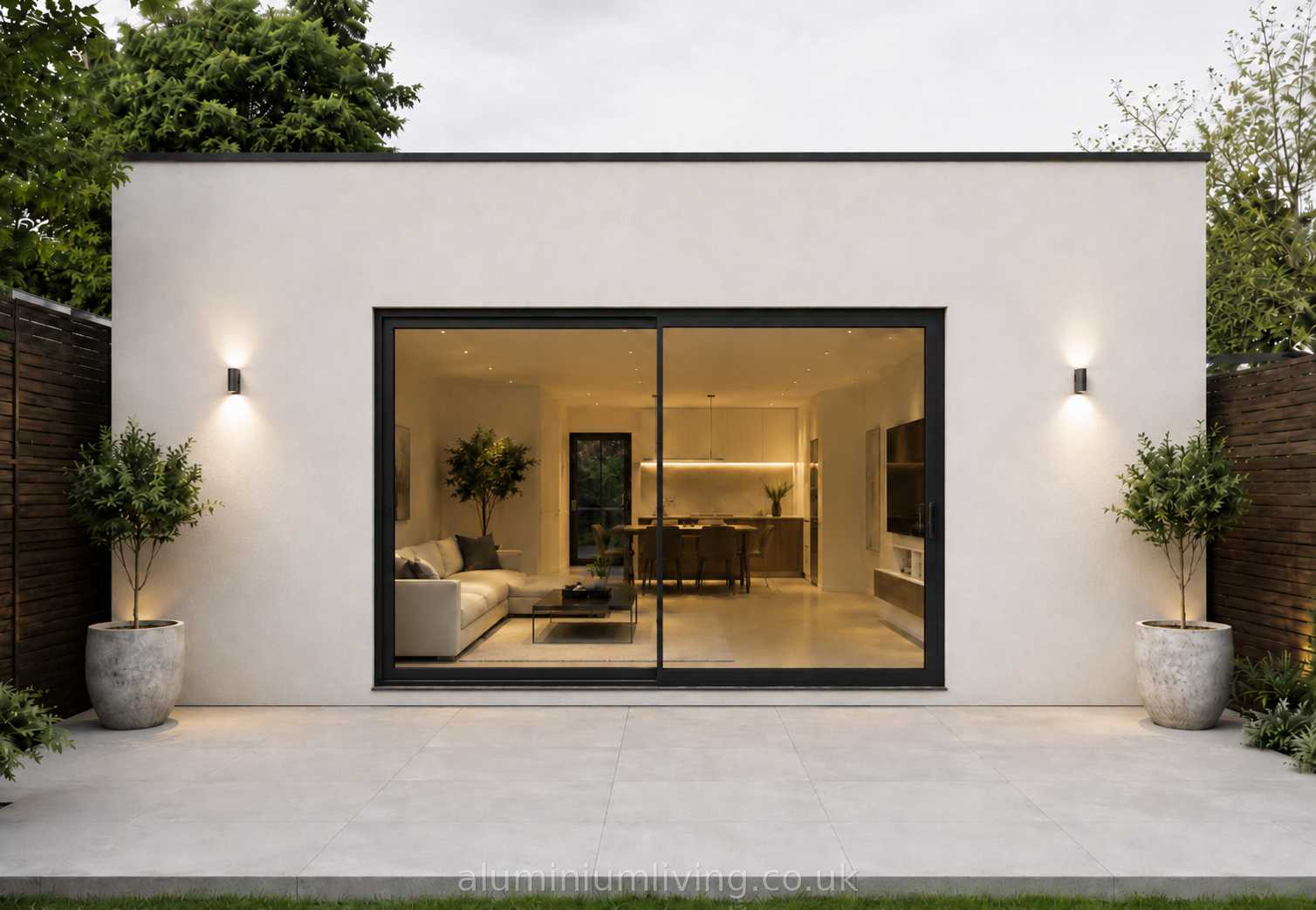 3 Panel Black Sliding Door