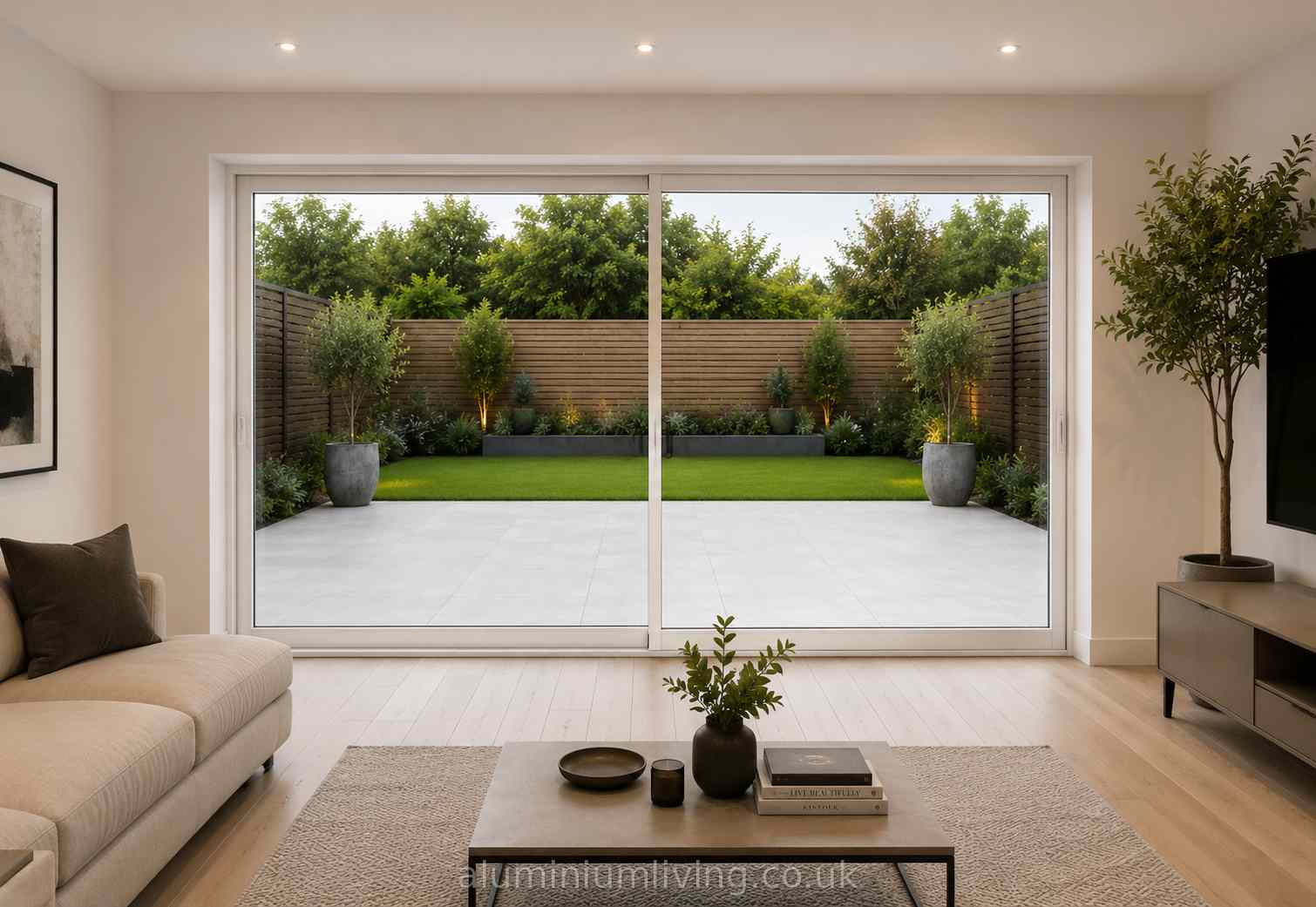 3 Panel White Sliding Door