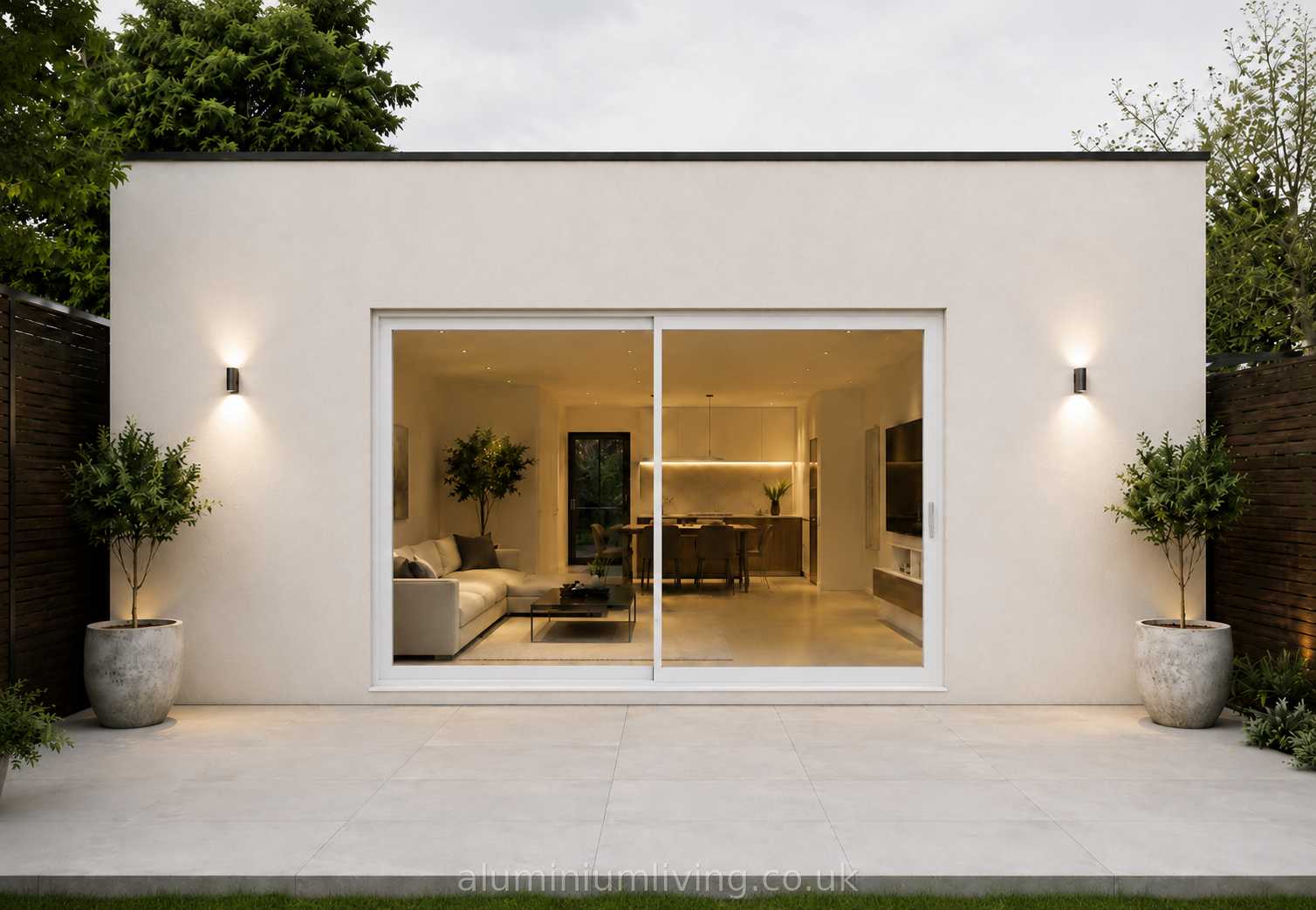 3 Panel White Sliding Door
