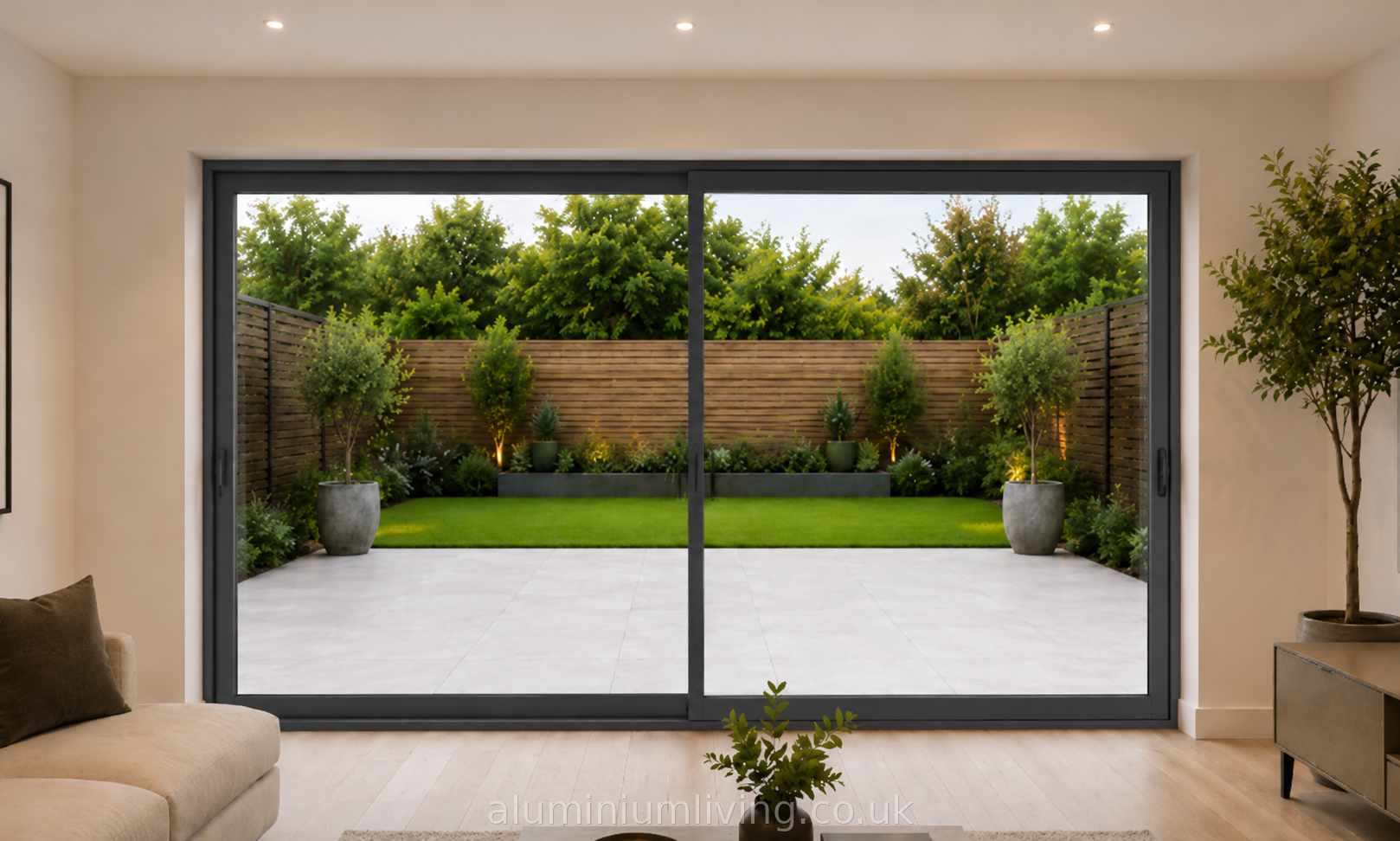 3 Panel Anthracite Grey Sliding Door
