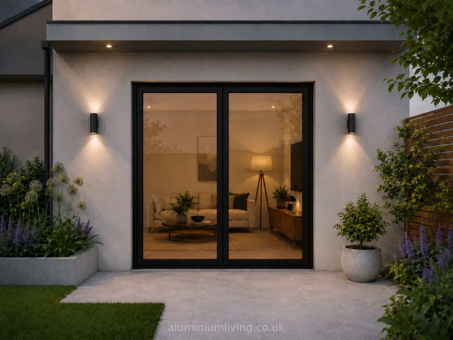 2 Panel Black Aluminium Bifold Door