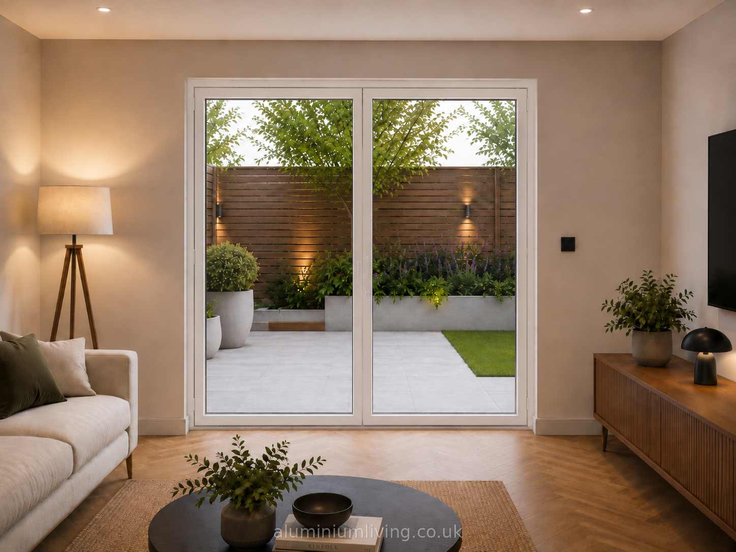 2 Panel White Aluminium Bifold Door