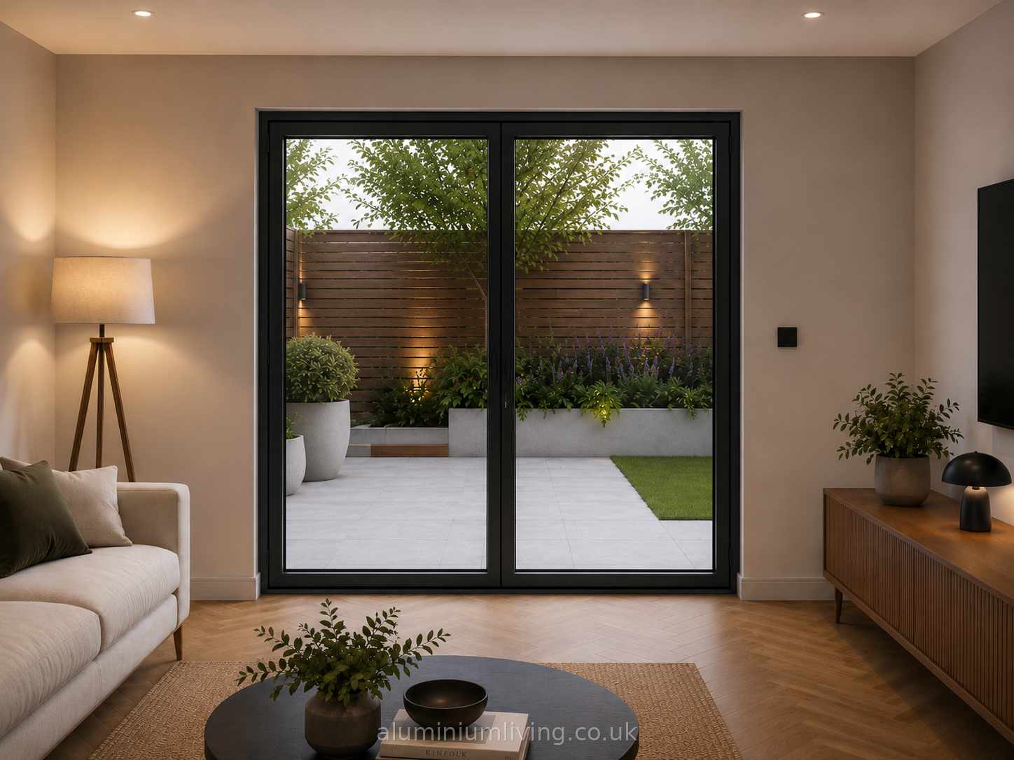 2 Panel Black Aluminium Bifold Door