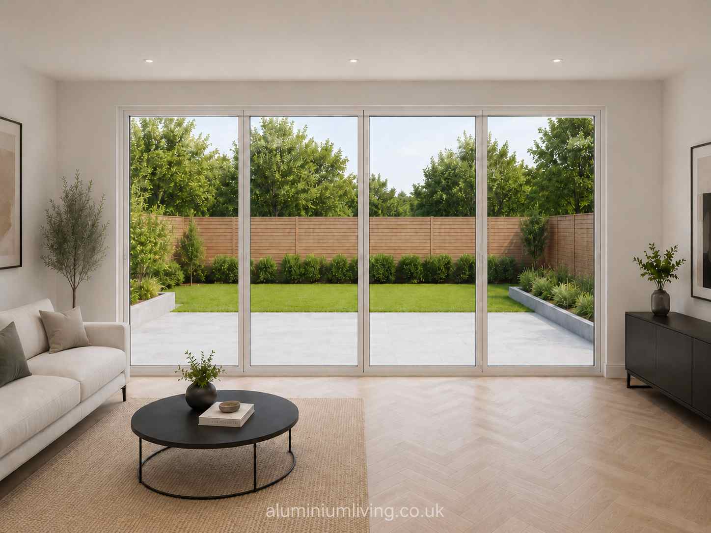 4 Panel White Aluminium Bifold Door
