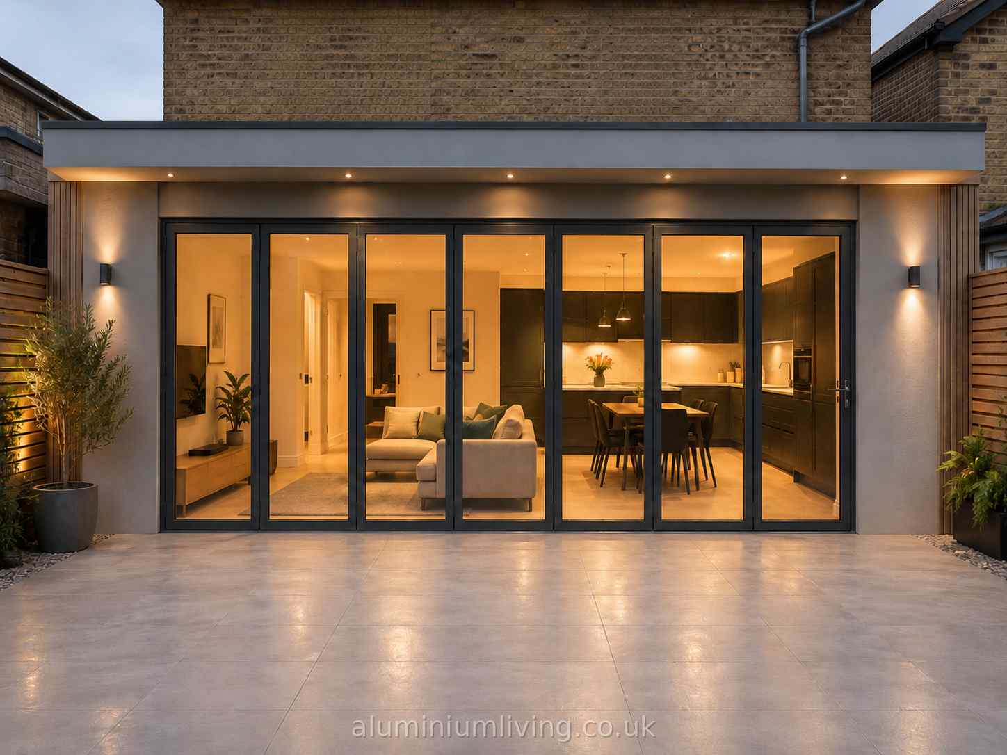 6 Panel Anthracite Grey Aluminium Bifold Door