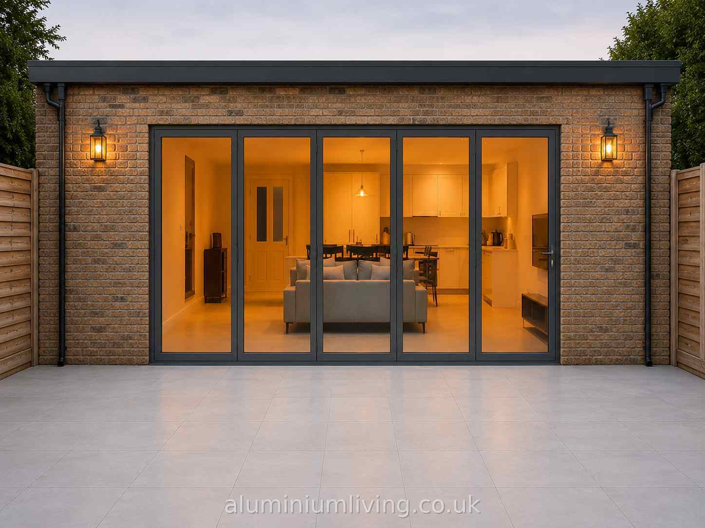 5 Panel Anthracite Grey Aluminium Bifold Door
