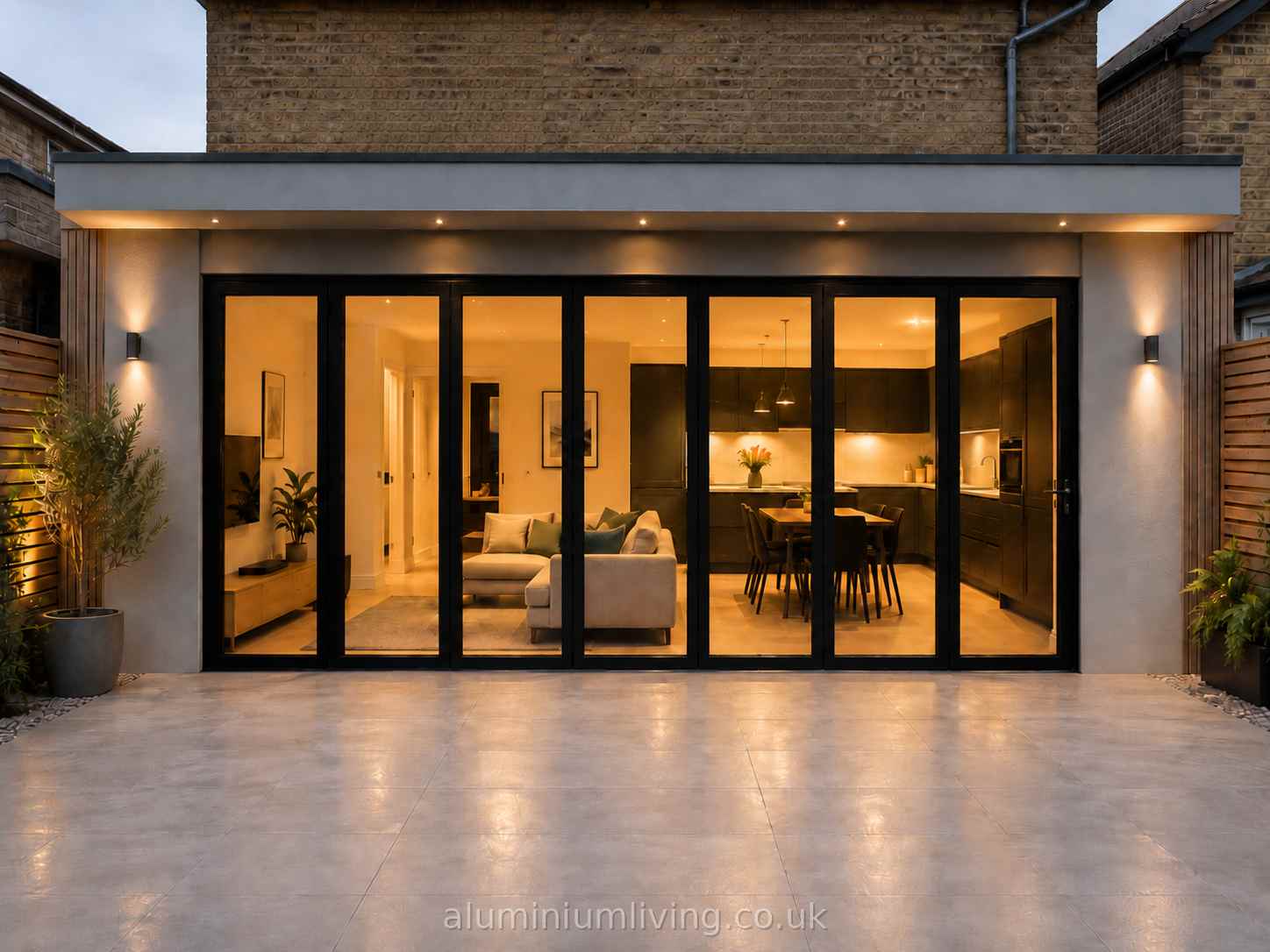 6 Panel Black Aluminium Bifold Door