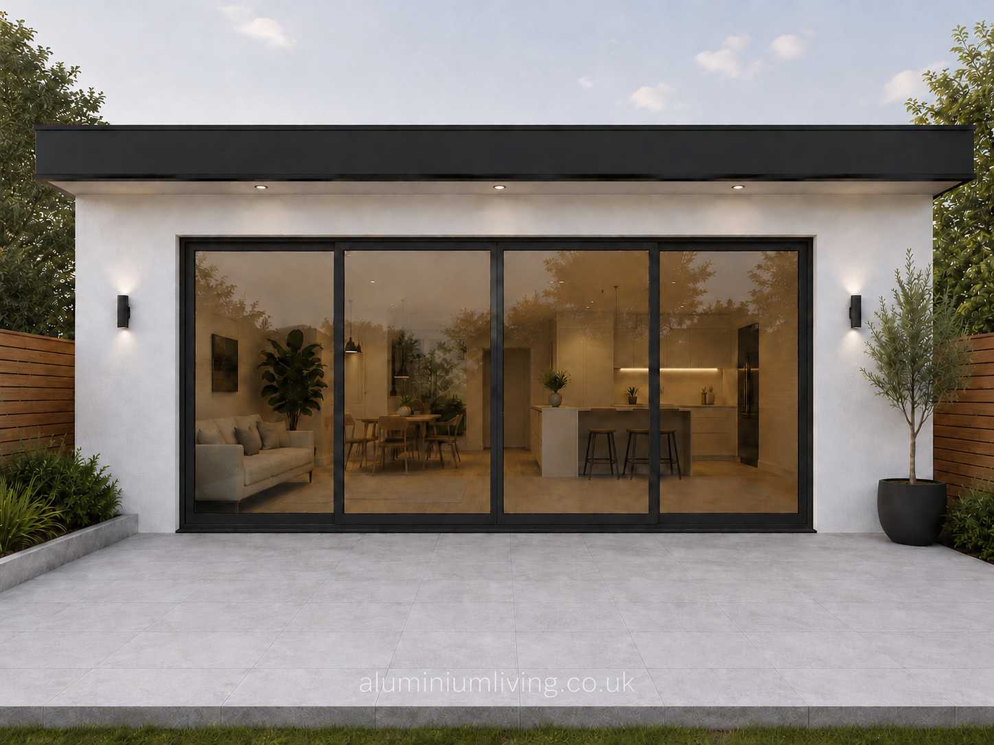4 Panel Black Aluminium Bifold Door