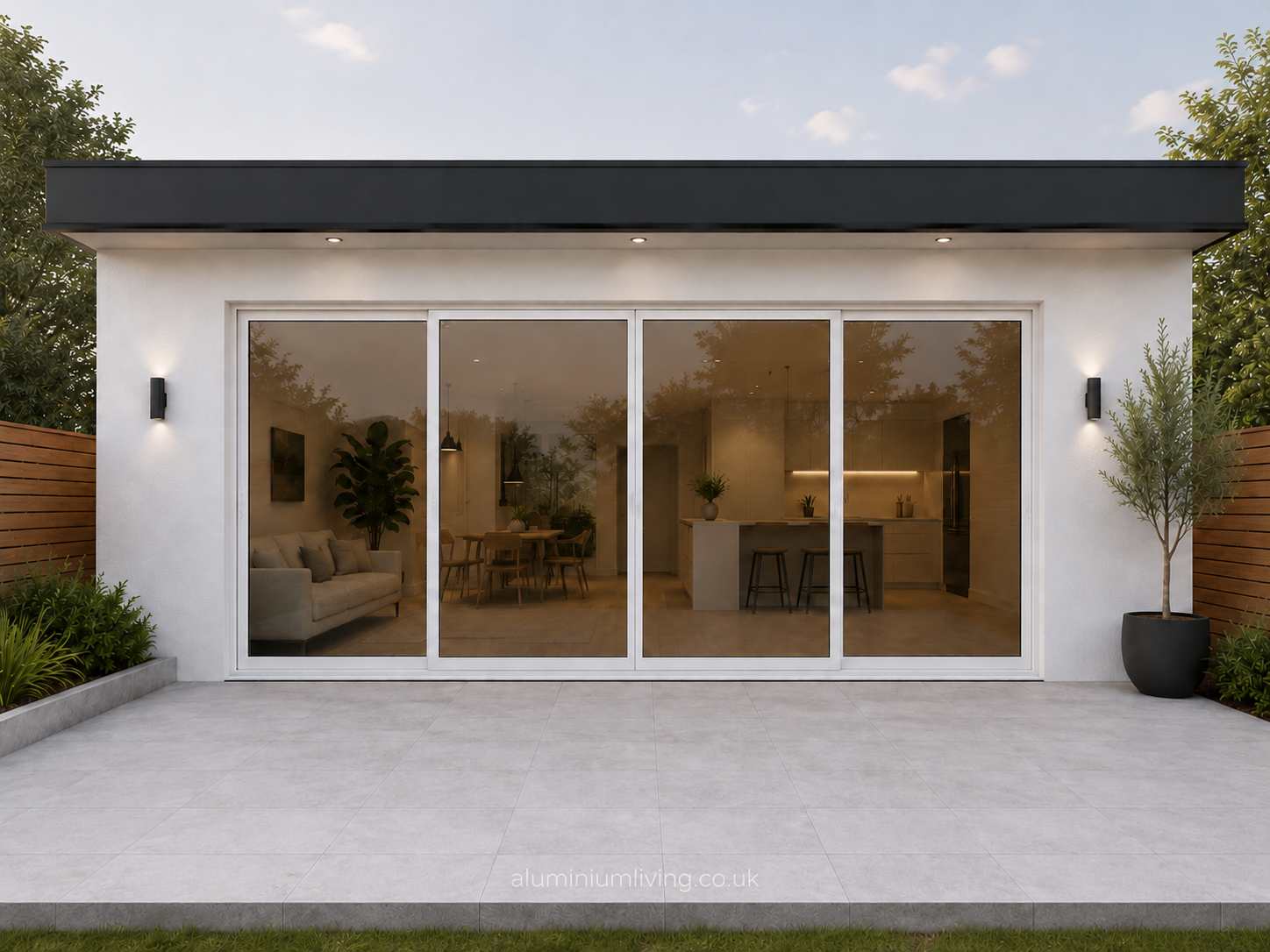 4 Panel White Aluminium Bifold Door