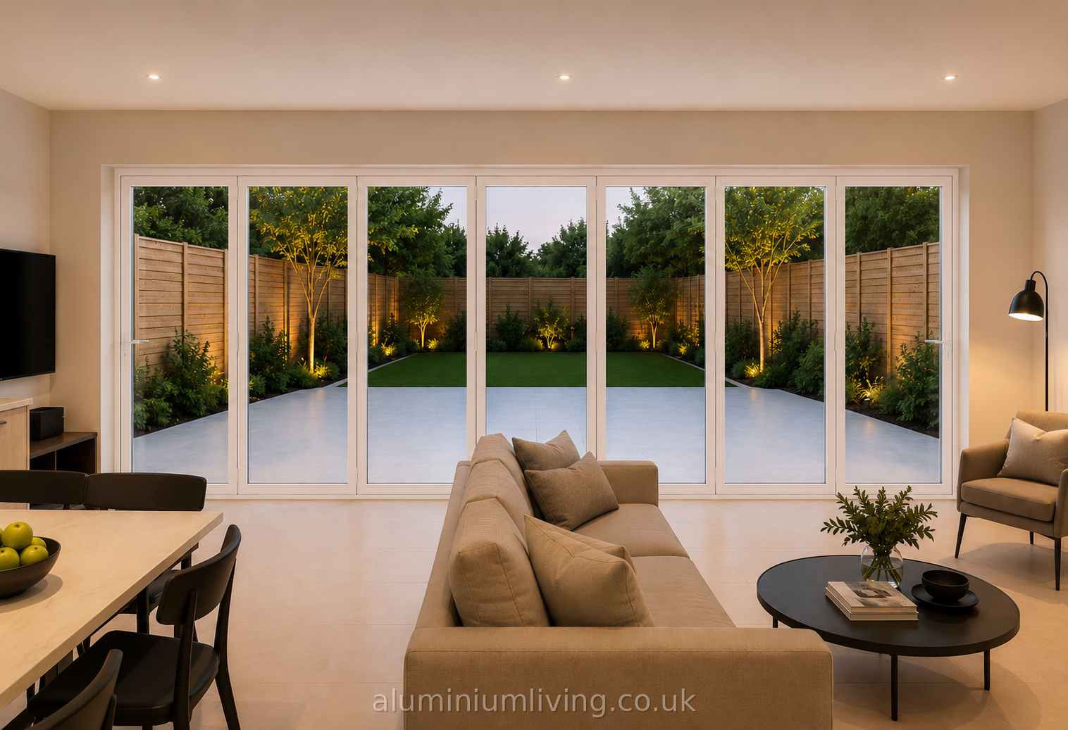 6 Panel White Aluminium Bifold Door