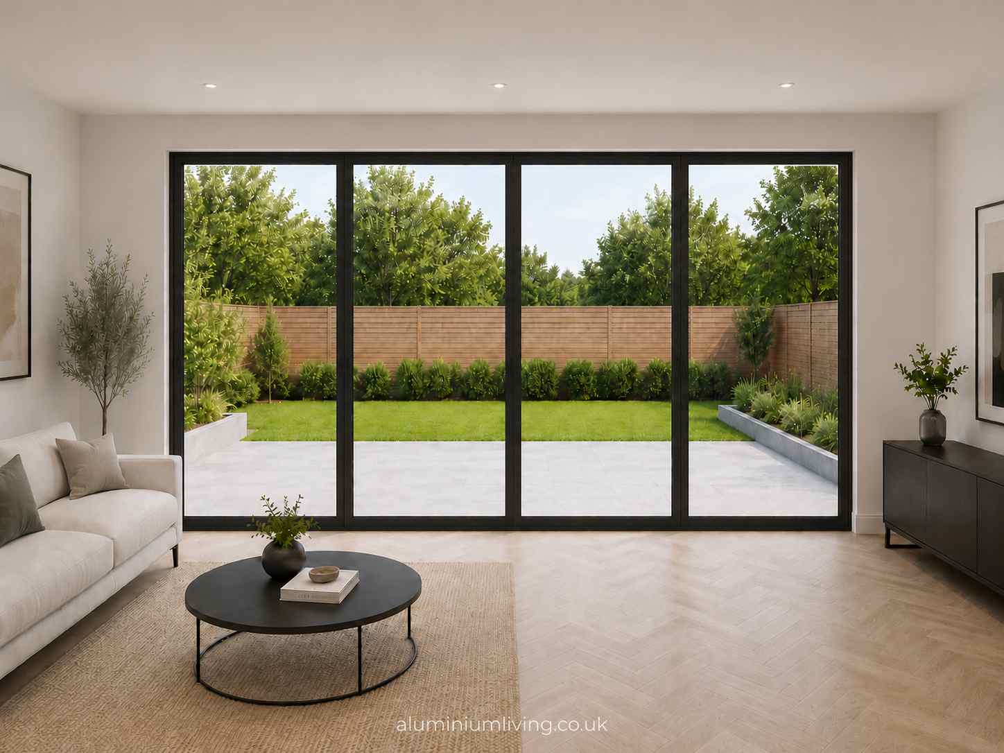 4 Panel Black Aluminium Bifold Door