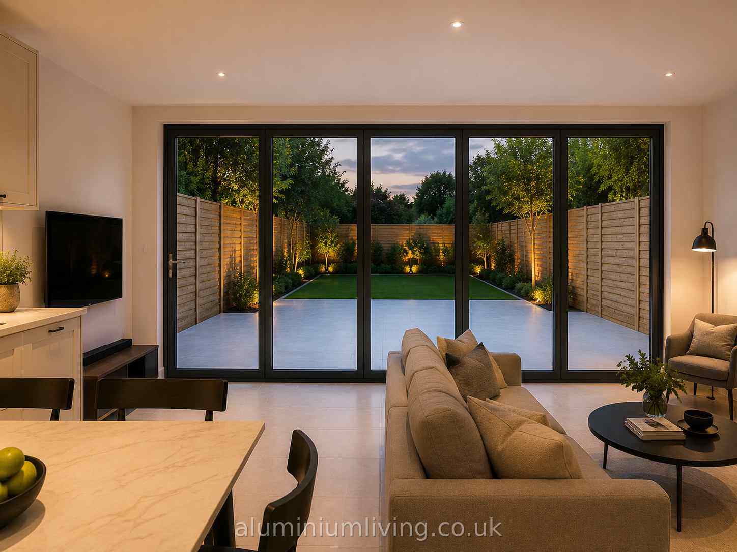5 Panel Black Aluminium Bifold Door
