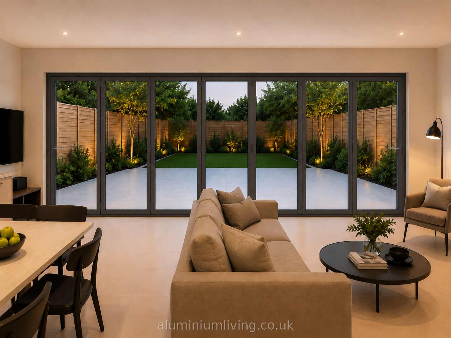 6 Panel Anthracite Grey Aluminium Bifold Door